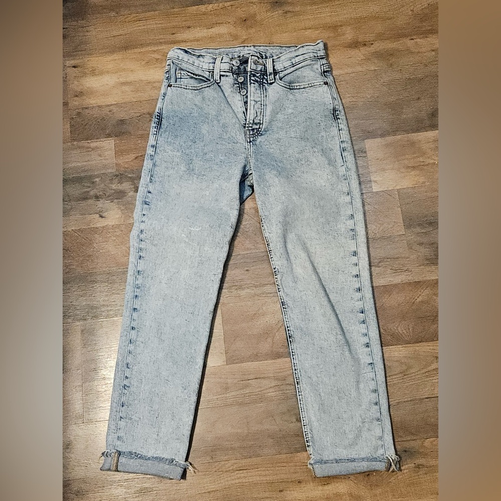 Light Blue Straight Leg Jeans